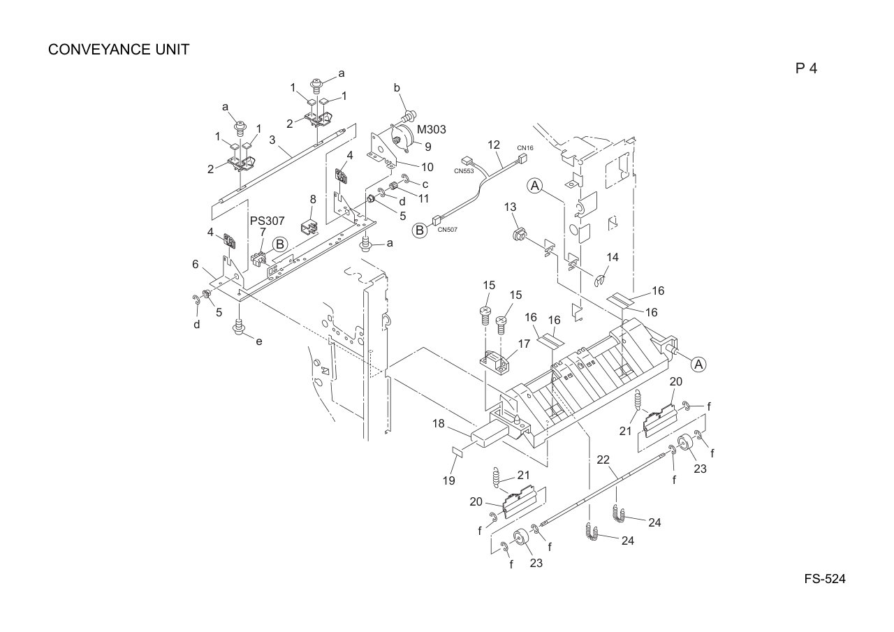 Konica FS-524 Finisher Parts