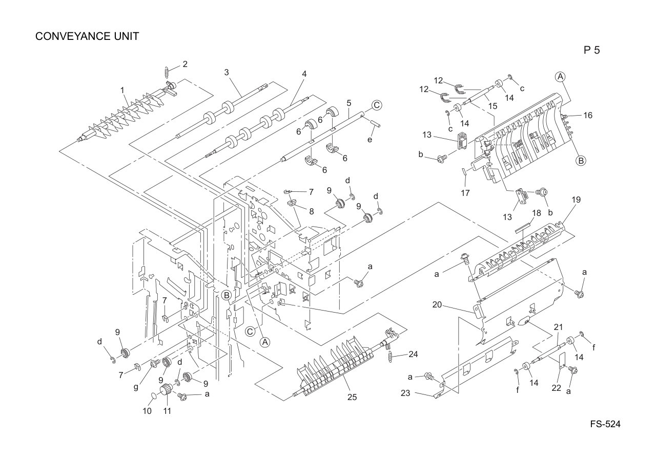 Konica FS-524 Finisher Parts