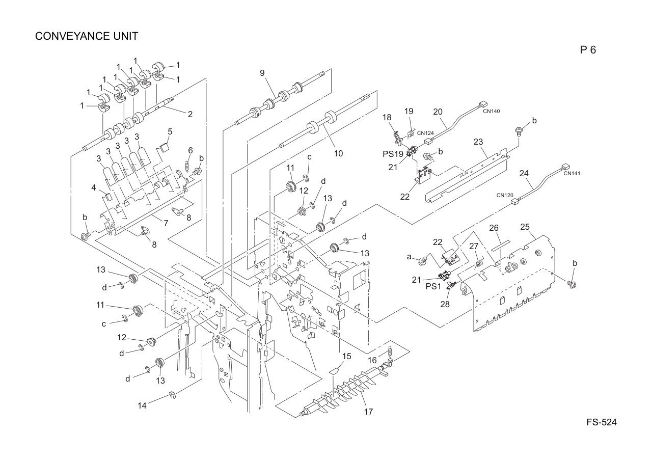Konica FS-524 Finisher Parts