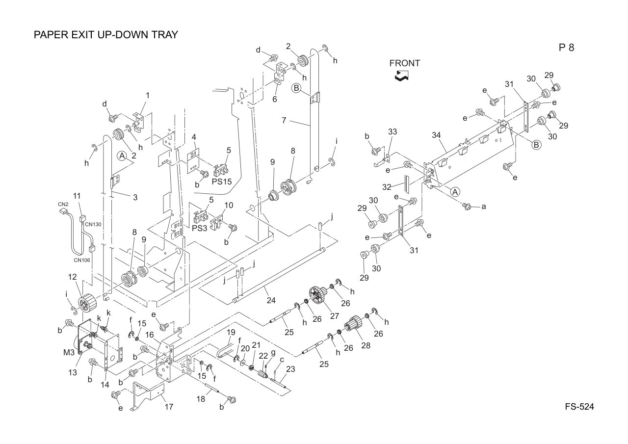 Konica FS-524 Finisher Parts