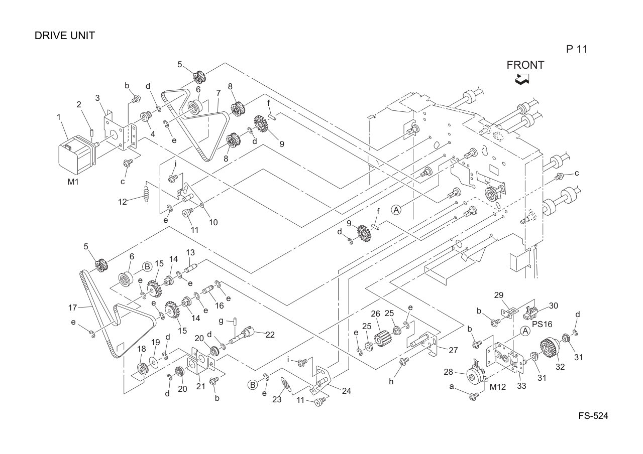Konica FS-524 Finisher Parts