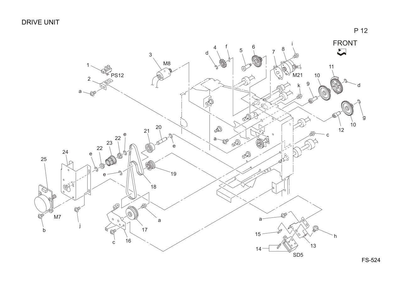 Konica FS-524 Finisher Parts