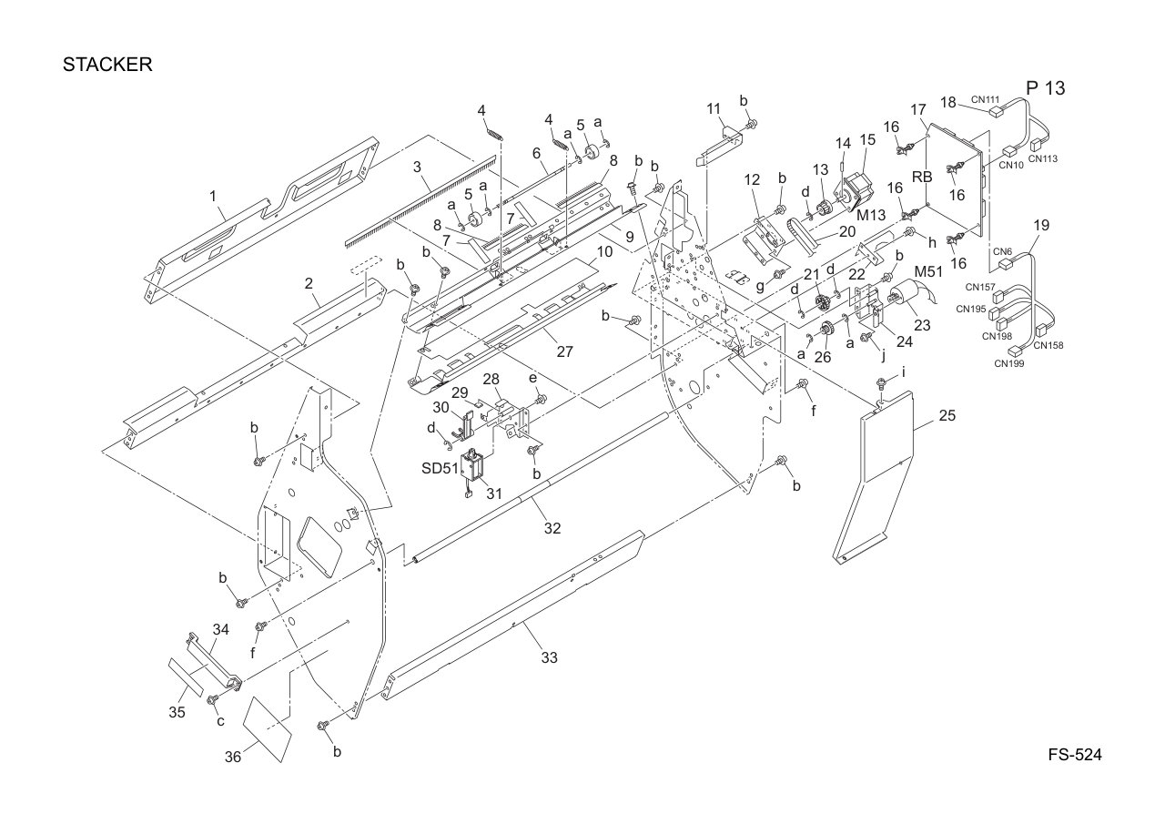 Konica FS-524 Finisher Parts