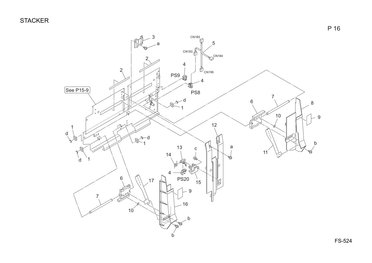 Konica FS-524 Finisher Parts