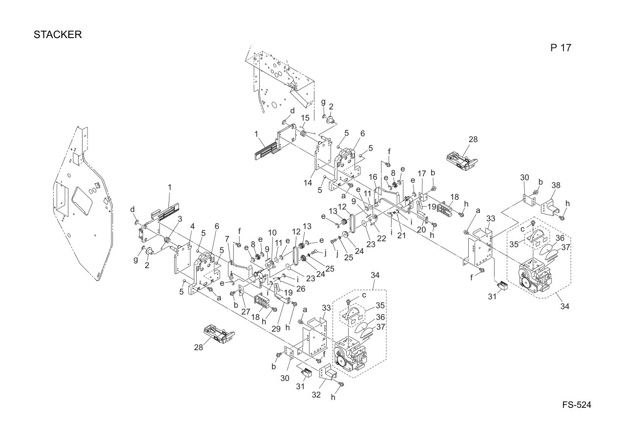 Konica FS-524 Finisher Parts