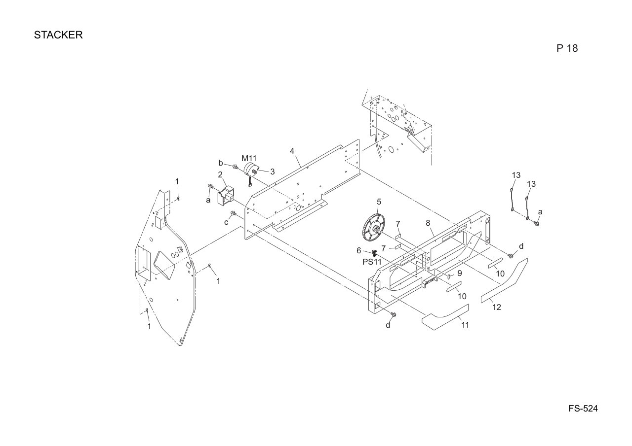 Konica FS-524 Finisher Parts