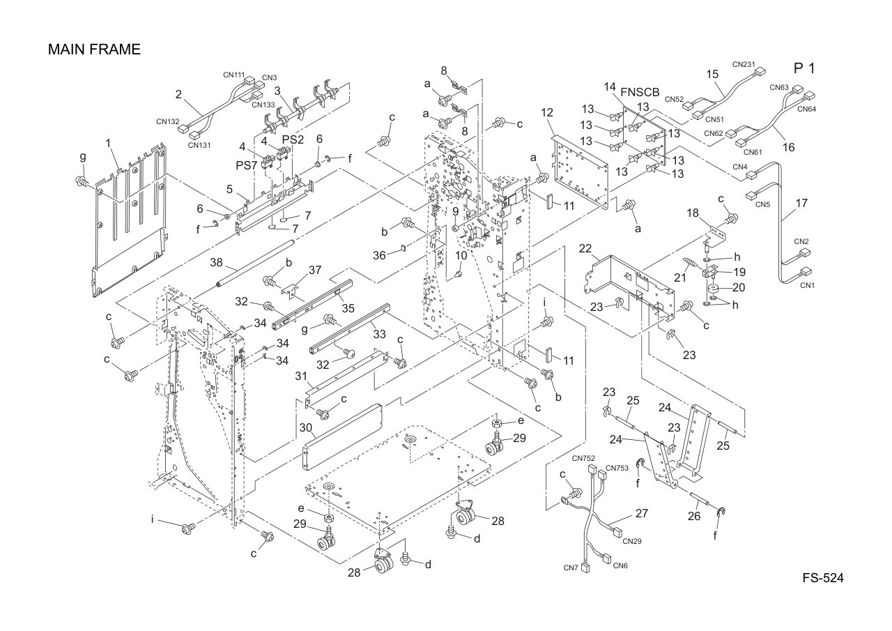 Konica FS-524 Finisher Parts