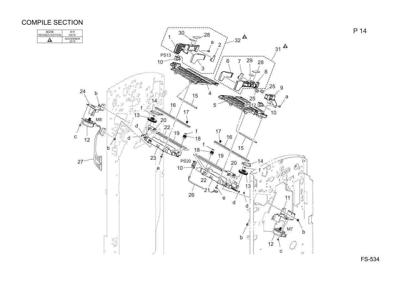 Konica FS-534 Finisher Parts