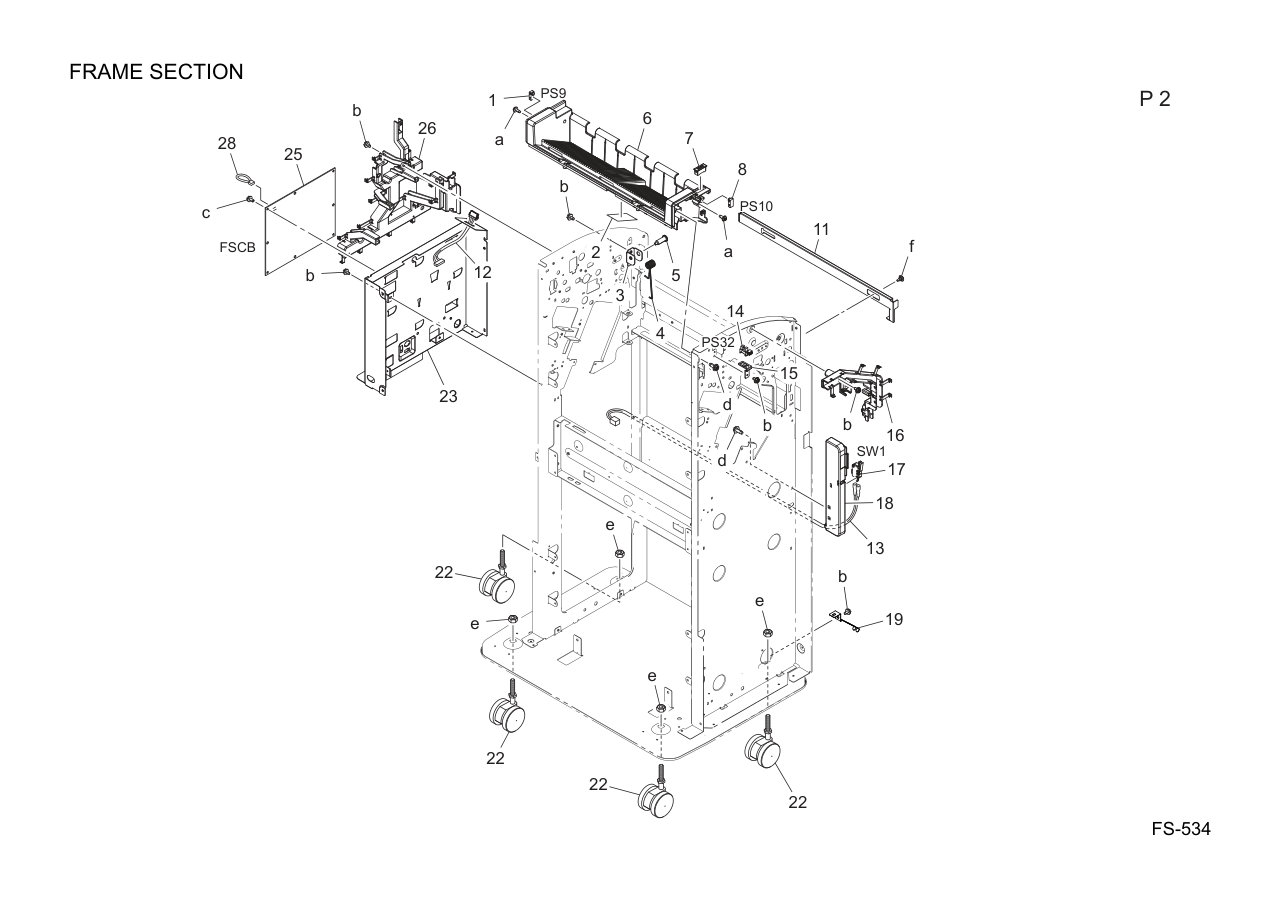 Konica FS-534 Finisher Parts