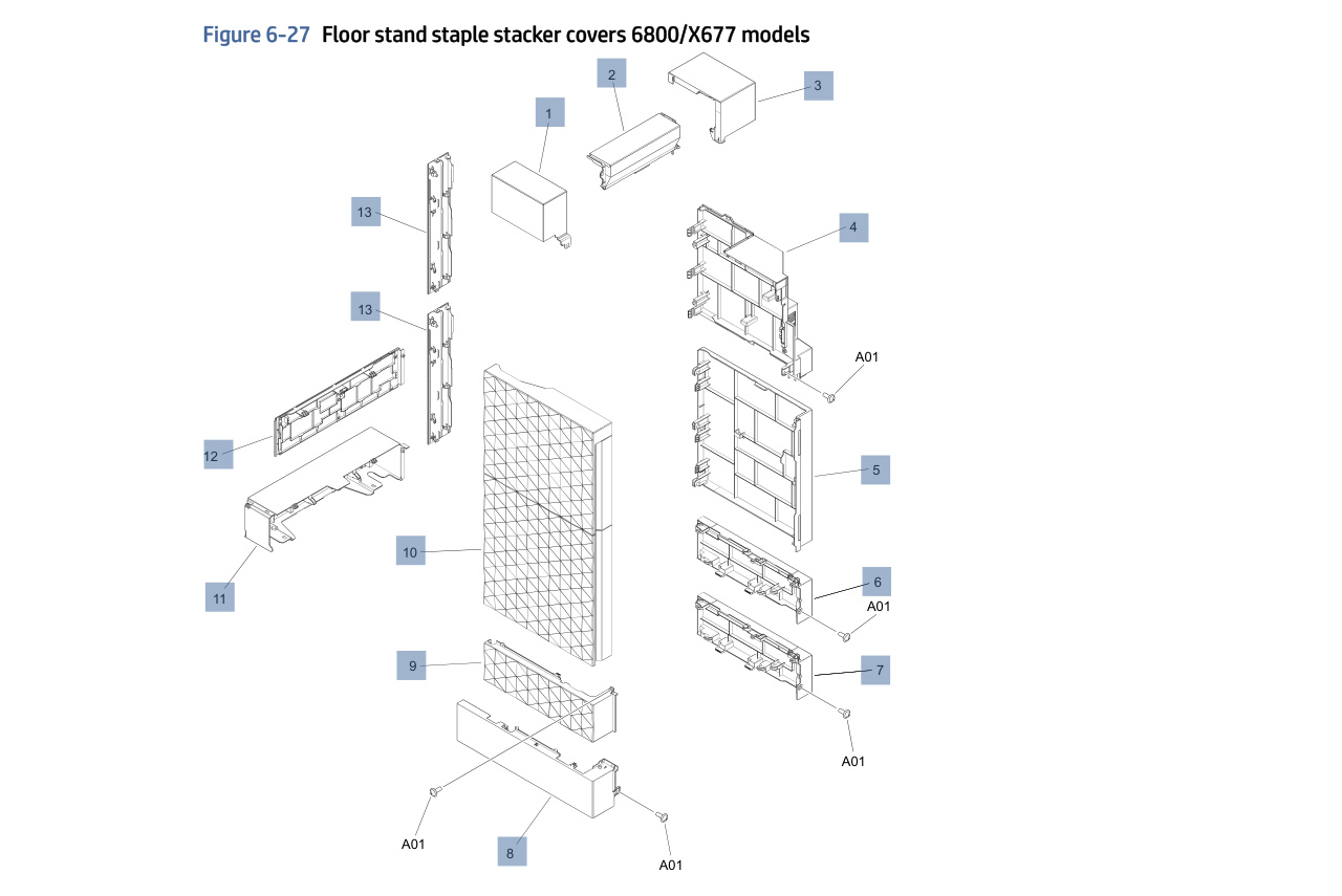 6-27 Floor stand staple stacker covers 6800/X677 models