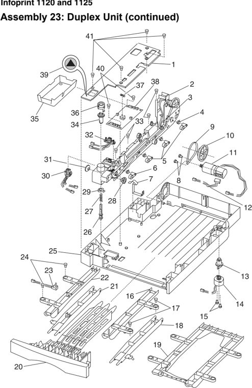 Assembly 23: Duplex Unit (continued) parts diagram - IBM Infoprint 1125 & 1125n (4525) Parts