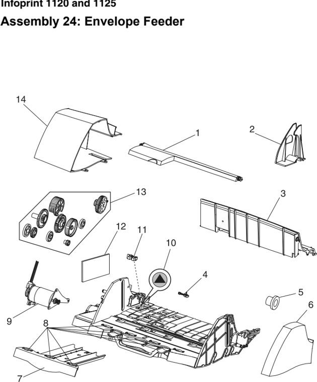 Assembly 24: Envelope Feeder parts diagram - IBM Infoprint 1120 & 1120n (4520) Parts