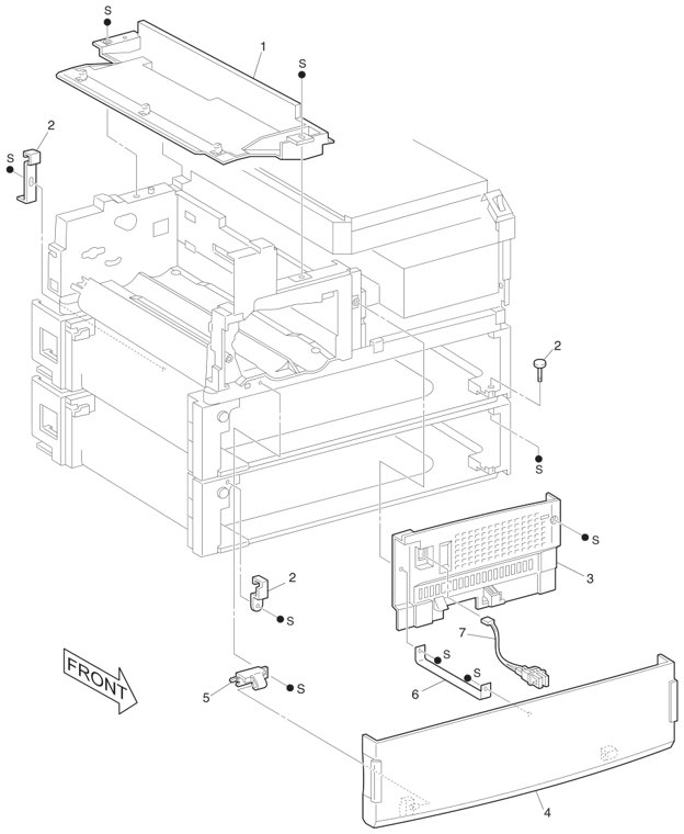 Assembly 2: Front Cover parts diagram - IBM Infoprint 1145 & 1145n (4545) Parts