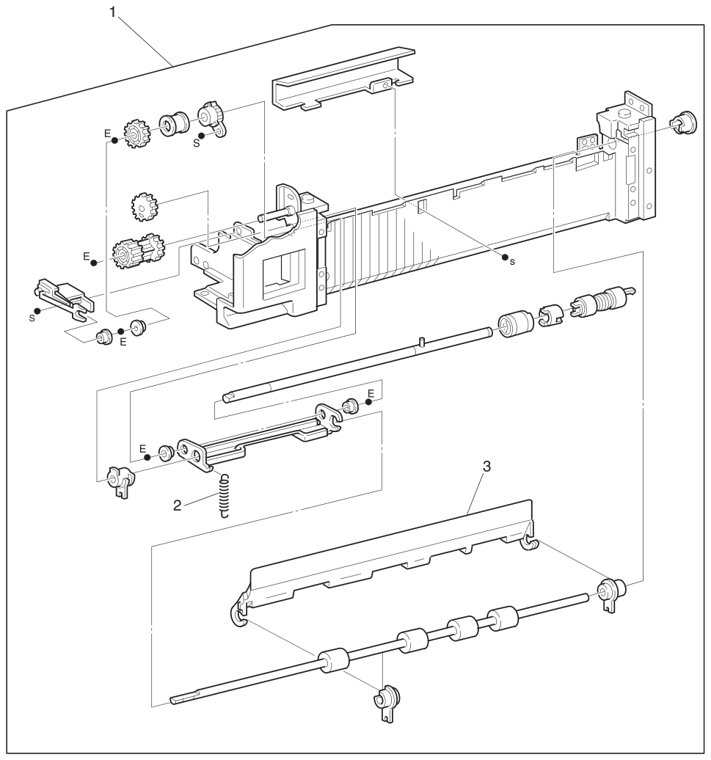 Assembly 7: Retard and Take Away - Tray 1 parts diagram - IBM Infoprint 1145 & 1145n (4545) Parts