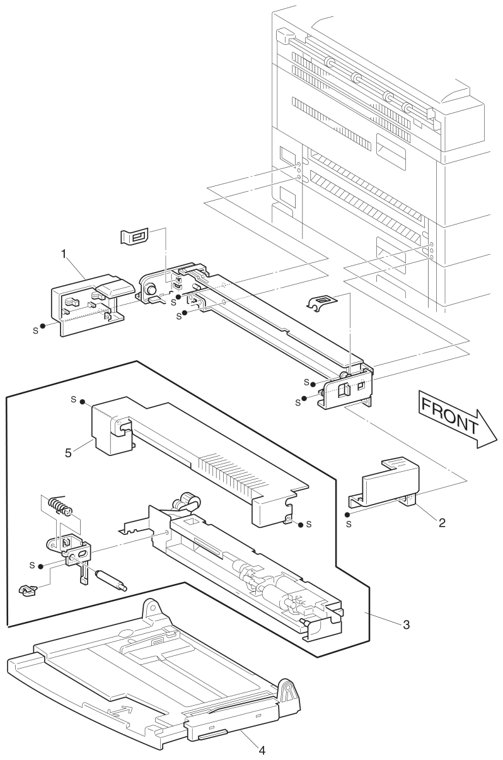Assembly 10: Multi Purpose Feeder and MPF/Duplex Support parts diagram - IBM Infoprint 1145 & 1145n (4545) Parts