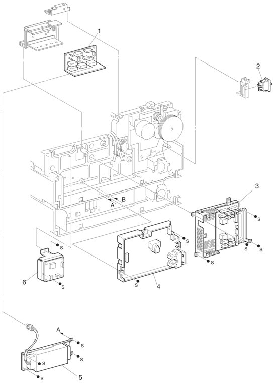 Assembly 23: HVPS and I/O PWB parts diagram - IBM Infoprint 1145 & 1145n (4545) Parts