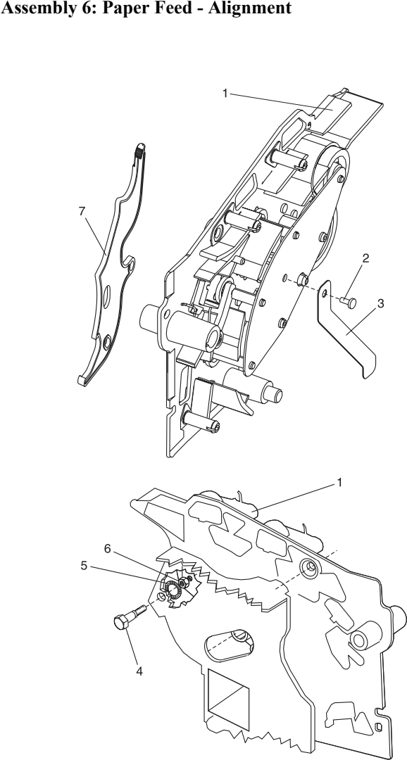 Assembly 6: Paper Feed - Alignment parts diagram - IBM Infoprint 1130 & 1130n (4530) Parts