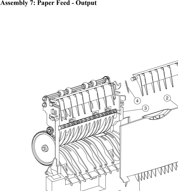 Assembly 7: Paper Feed - Output parts diagram - IBM Infoprint 1130 & 1130n (4530) Parts