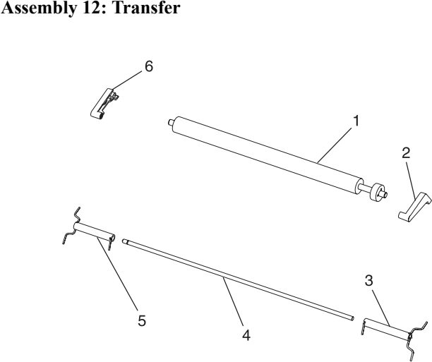Assembly 12: Transfer parts diagram - IBM Infoprint 1130 & 1130n (4530) Parts