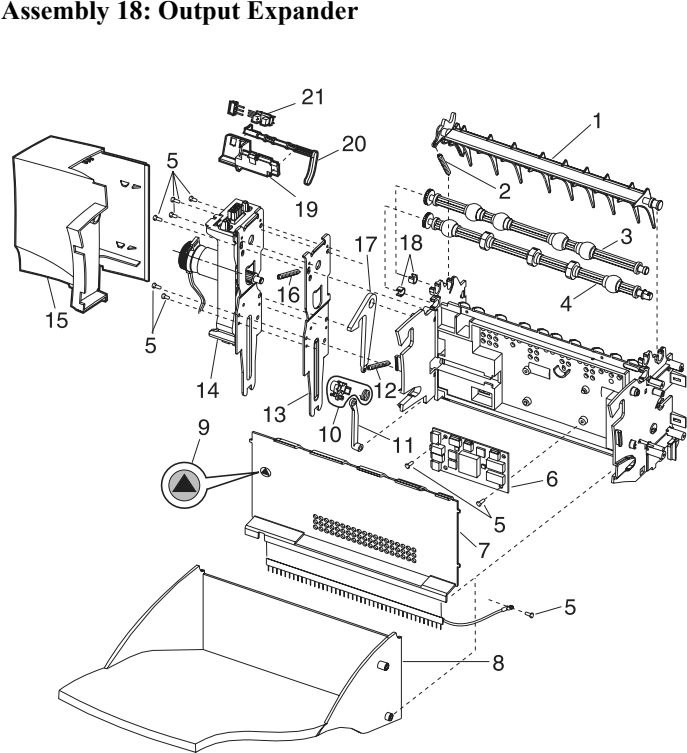 Assembly 18: Output Expander parts diagram - IBM Infoprint 1130 & 1130n (4530) Parts