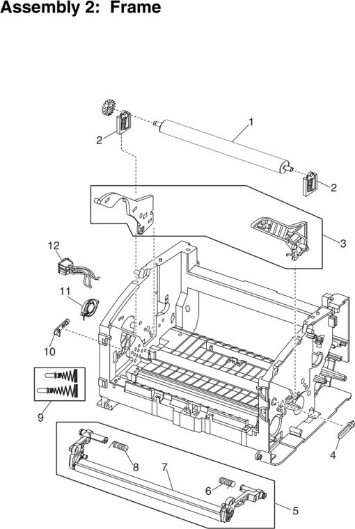 Assembly 2: Frame parts diagram - IBM Infoprint 1116 (4516) Parts