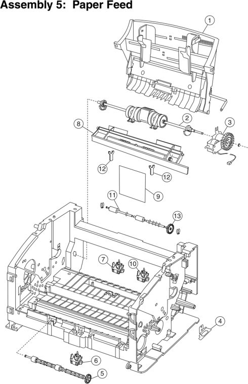 Assembly 5: Paper Feed parts diagram - IBM Infoprint 1116 (4516) Parts