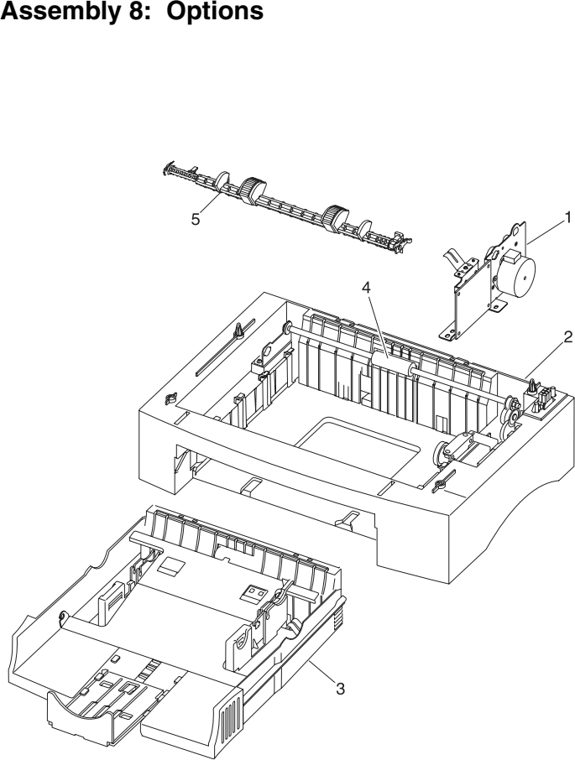 Assembly 8: Options parts diagram - IBM Infoprint 1116 (4516) Parts