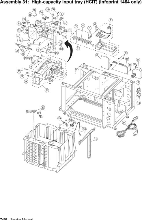 Assembly 31: HCIT (Infoprint 1464 only) parts diagram - IBM Infoprint 1454 & 1464 (4924) Parts