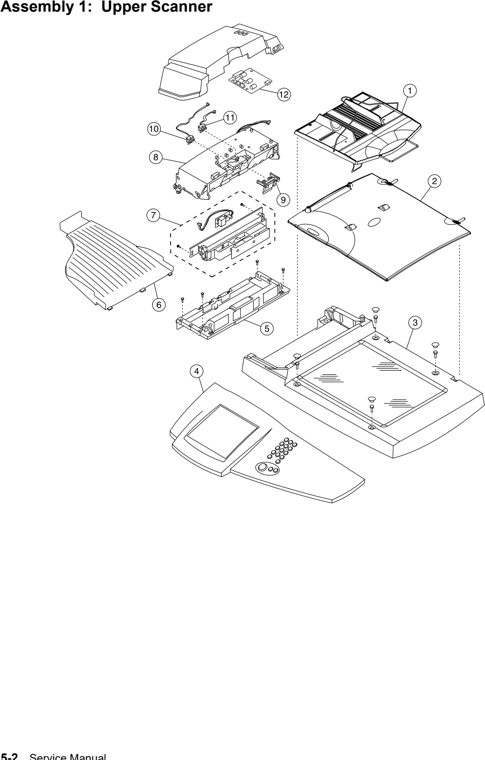 Assembly 1: Upper Scanner parts diagram - IBM Infoprint M30 4885-001 Parts