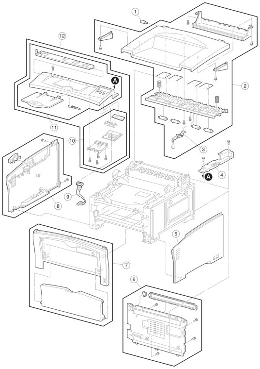 Assembly 1: Covers parts diagram - IBM Infoprint 1226 (4526) Parts