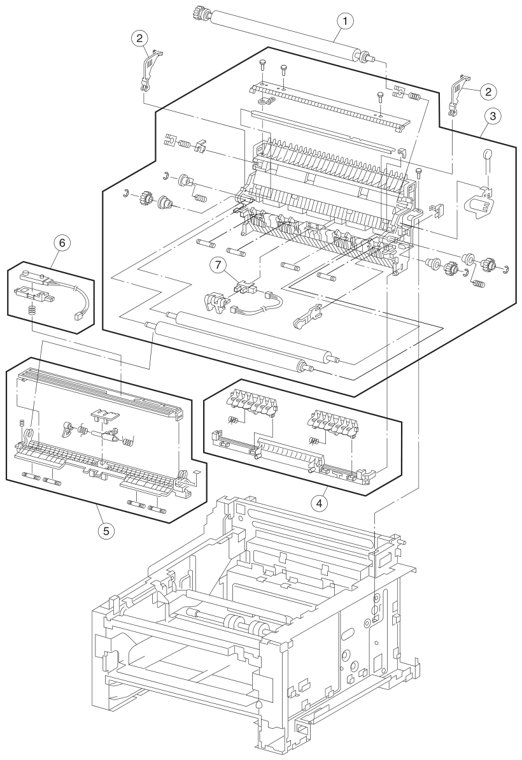 Assembly 5: Main Paper Feed parts diagram - IBM Infoprint 1226 (4526) Parts