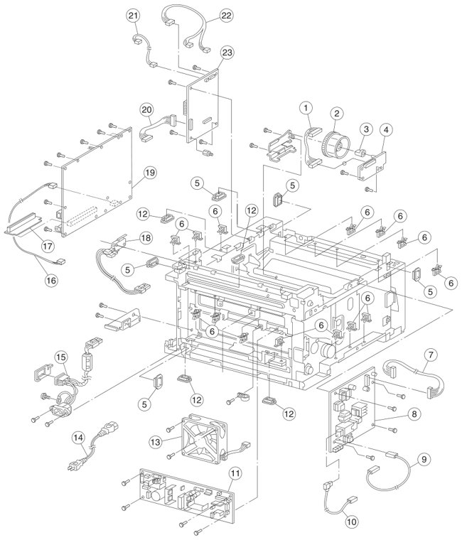 Assembly 9: Electronics parts diagram - IBM Infoprint 1226 (4526) Parts