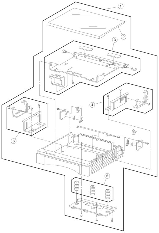 Assembly 12: Optional 500-Sheet Tray parts diagram - IBM Infoprint 1226 (4526) Parts
