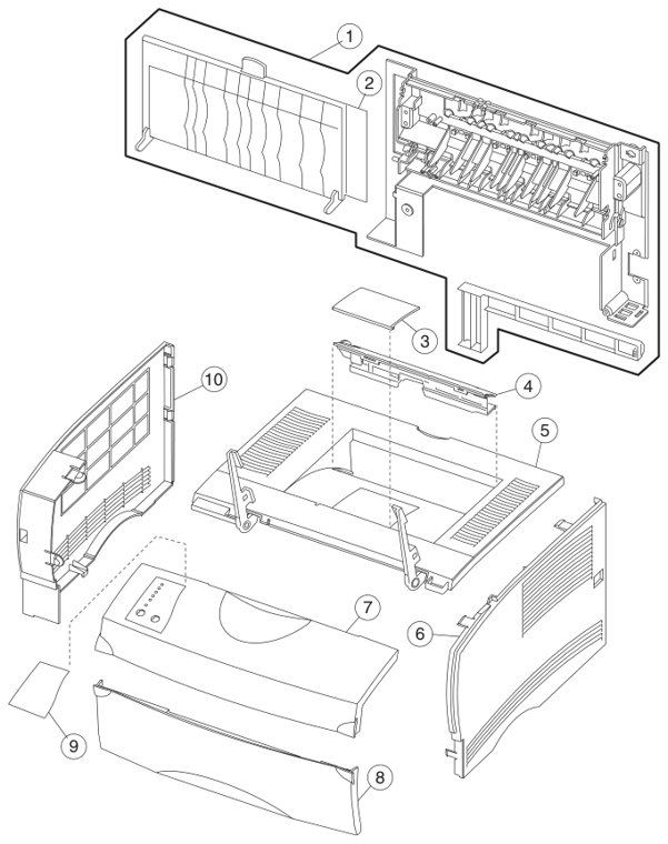 Assembly 1: Covers parts diagram - IBM Infoprint 1222 (4922) Parts