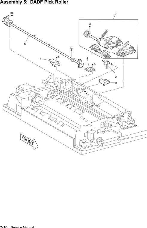 Assembly 5: DADF Pick Roller parts diagram - IBM Infoprint M35 4890-001 Parts