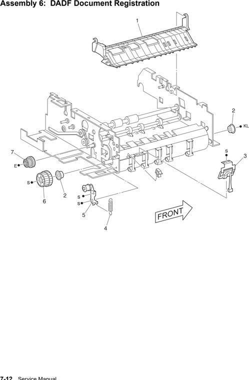 Assembly 6: DADF Document Registration parts diagram - IBM Infoprint M35 4890-001 Parts