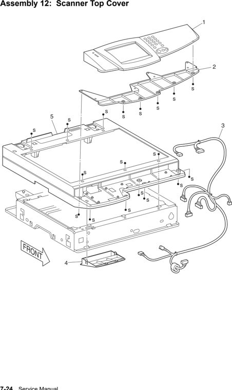 Assembly 12: Scanner Top Cover parts diagram - IBM Infoprint M35 4890-001 Parts