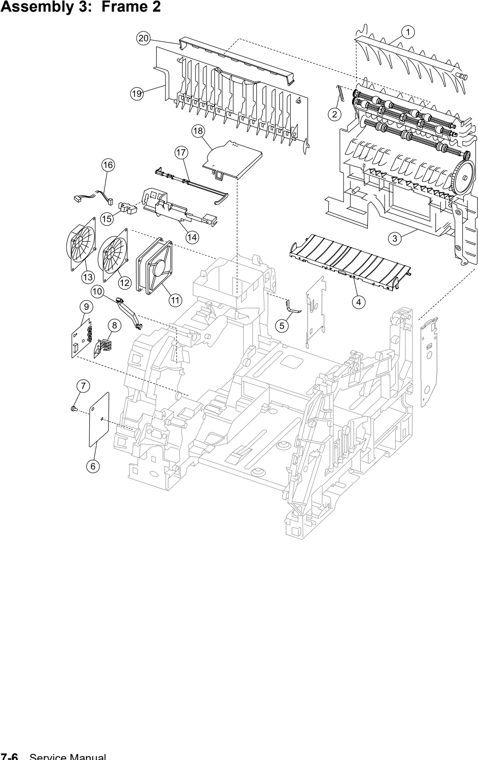 Assembly 3: Frame 2 parts diagram - IBM Infoprint 1532, 1552, 1572 (4536 4537 4538) Parts