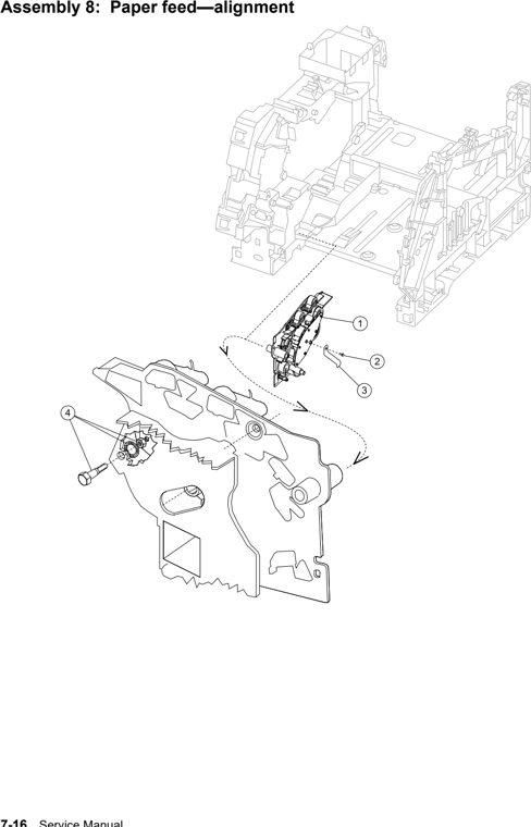 Assembly 8: Paper feed—alignment parts diagram - IBM Infoprint 1532, 1552, 1572 (4536 4537 4538) Parts