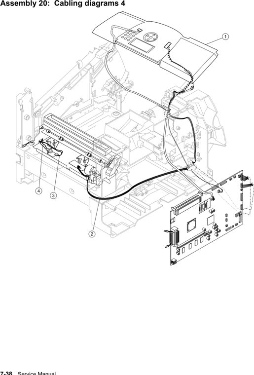 Assembly 20: Cabling diagrams 4 parts diagram - IBM Infoprint 1532, 1552, 1572 (4536 4537 4538) Parts