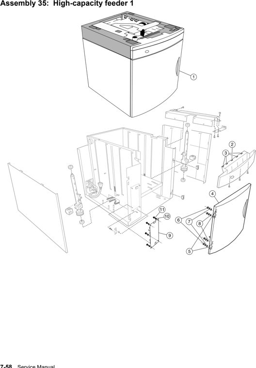 Assembly 35: High capacity feeder 1 parts diagram - IBM Infoprint 1532, 1552, 1572 (4536 4537 4538) Parts