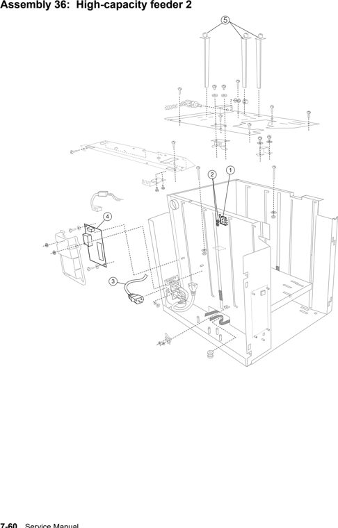 Assembly 36: High-capacity feeder 2 parts diagram - IBM Infoprint 1532, 1552, 1572 (4536 4537 4538) Parts