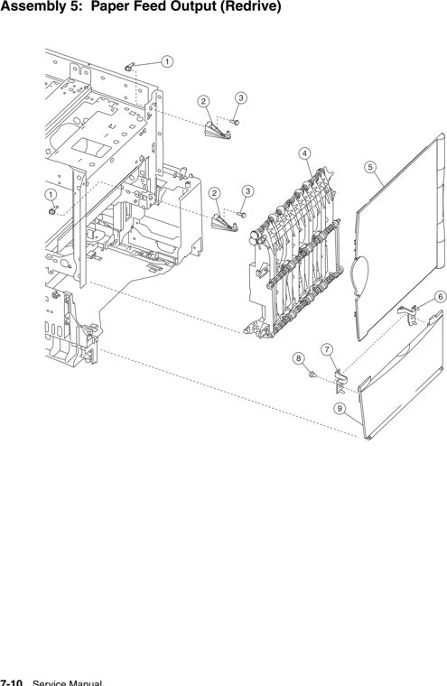 Assembly 5: Paper Feed Output (Redrive) parts diagram - IBM Infoprint 1220 (4920) Parts