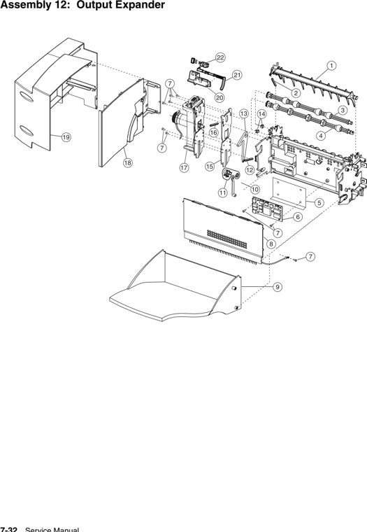 Assembly 12: Output Expander parts diagram - IBM Infoprint 1220 (4920) Parts