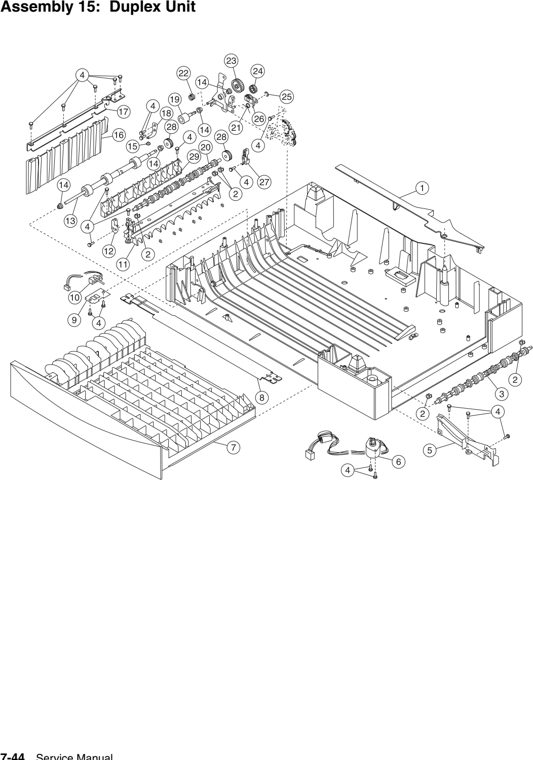 Assembly 15: Duplex Unit parts diagram - IBM Infoprint 1220 (4920) Parts