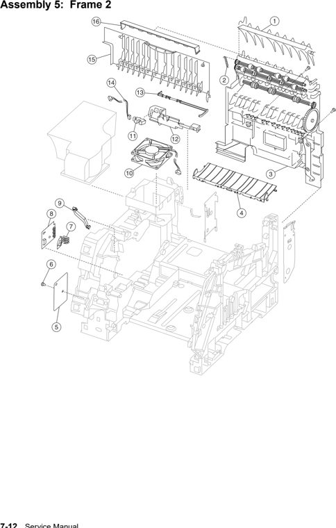 Assembly 5: Frame 2 parts diagram - IBM Infoprint 1570 MFP (4542) Parts