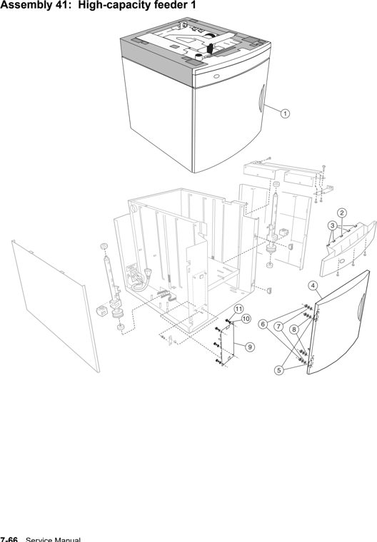 Assembly 41: High capacity feeder 1 parts diagram - IBM Infoprint 1570 MFP (4542) Parts