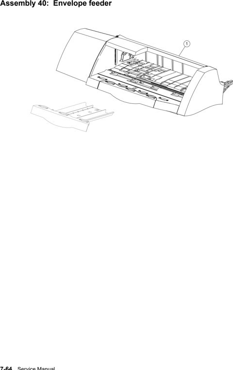 Assembly 40: Envelope feeder parts diagram - IBM Infoprint 1650 MFP (4544) Parts