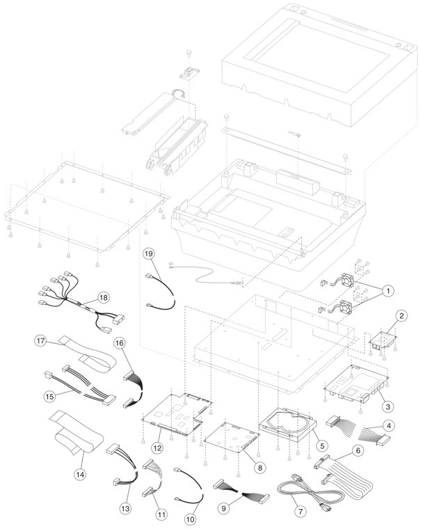 Assembly 4: Electronic boards parts diagram - IBM Infoprint M40 4896 Parts