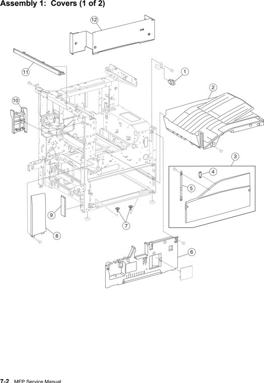 Assembly 1: Covers (1 of 2) parts diagram - IBM Infoprint 1540 1560 1580 (4543) Parts